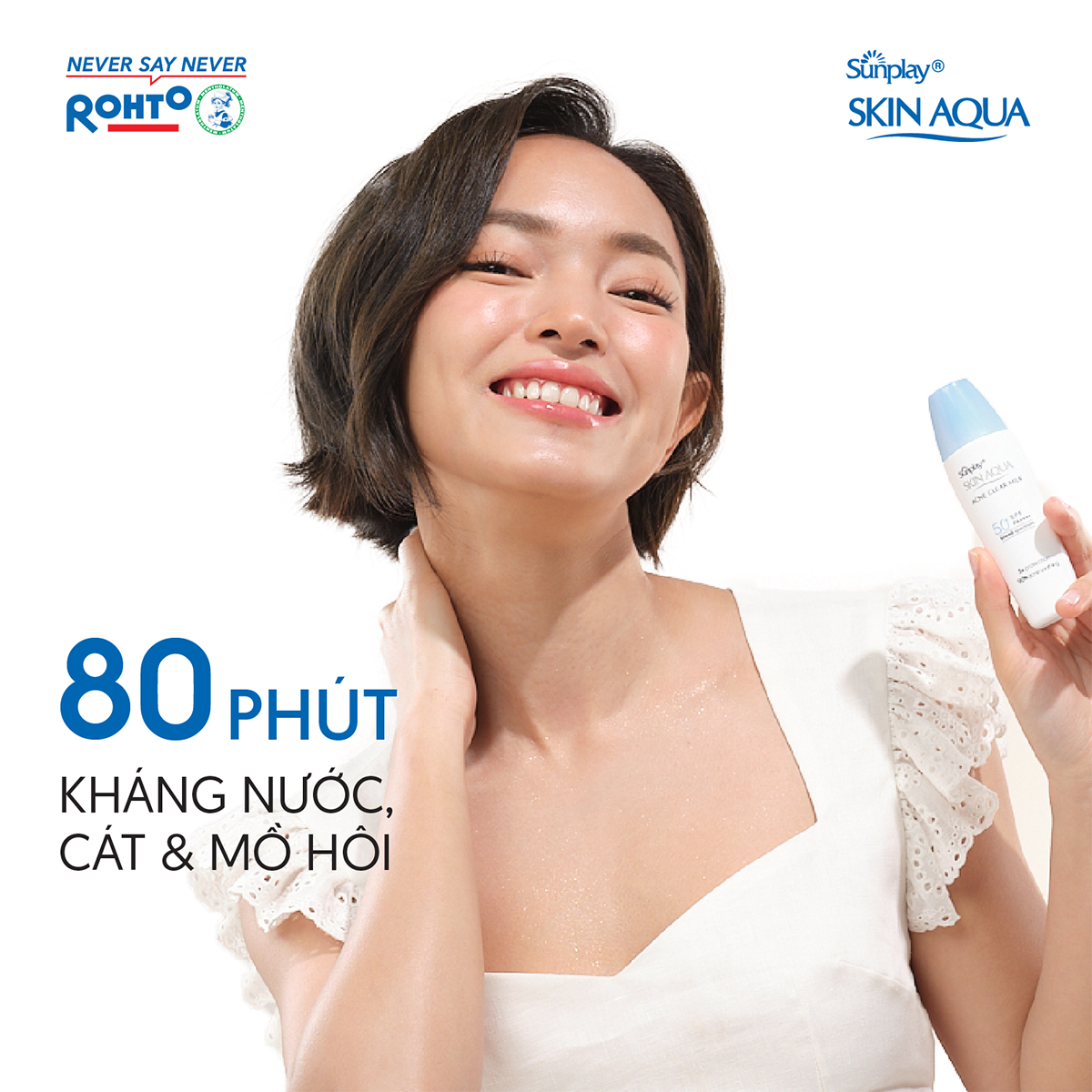 Kem chống nắng Skin Aqua cho da mụn, dạng sữa dùng hàng ngày Sunplay Skin Aqua Acne Clear Eco Việt Nam SPF 50, PA++++ 25g