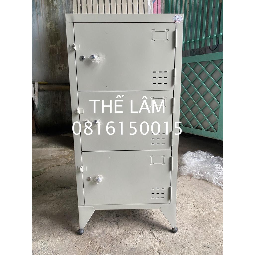 TỦ HỒ SƠ LOCKER 3 TẦNG SẮT SƠN TĨNH ĐIỆN CAO CẤP DÀNH CHO VĂN PHÒNG