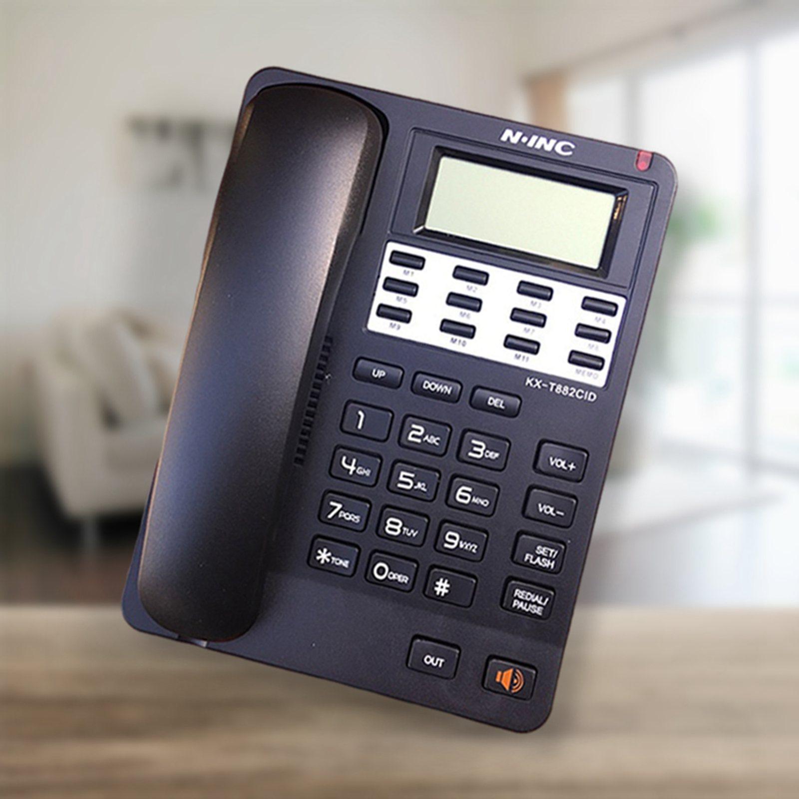 Corded Telephone Caller ID Volume Control Redial/P for Office Desktop black
