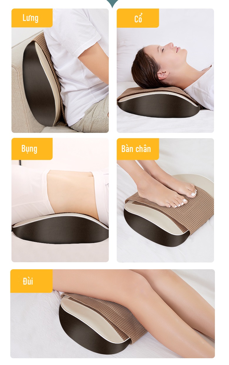 Gối massage lưng , cổ, vai, gáy hồng ngoại cao cấp