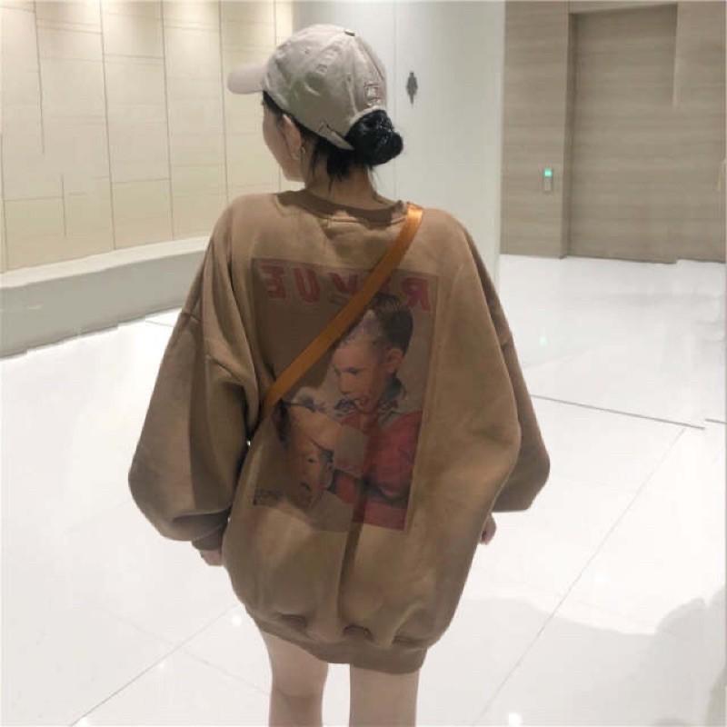 Áo sweater nỉ unisex form rộng Cậu bé hớt tóc phong cách ulzzang Wind