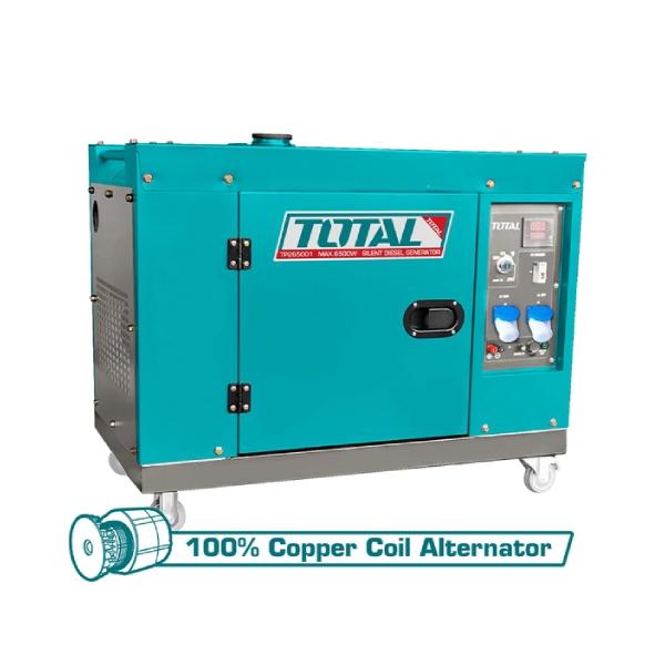 TỔ MÁY PHÁT ĐIỆN DÙNG DẦU ĐIÊZÊN 6.5KW TP265001-1 TOTAL -HÀNG CHÍNH HÃNG