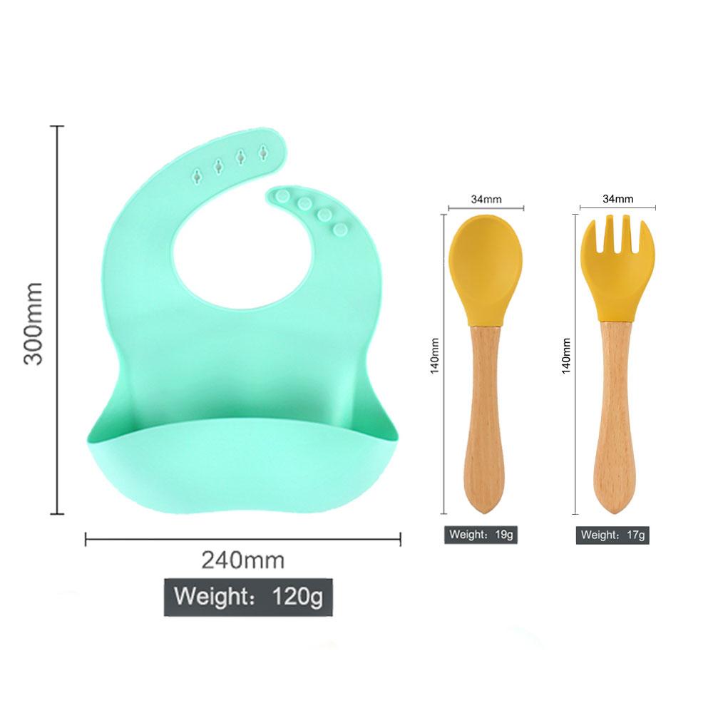 Trẻ Em Bát Thìa Dĩa Yếm Placemat Bộ Đồ Ăn Chống Trượt Silicone Cấp Thực Phẩm Cho Bé Bát Sứ Món Ăn Trẻ Em dụng Cụ