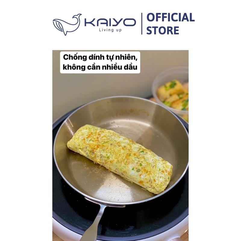 Chảo inox trơn thân đáy liền 3 lớp Tri-Ply Kaiyo, size 26cm