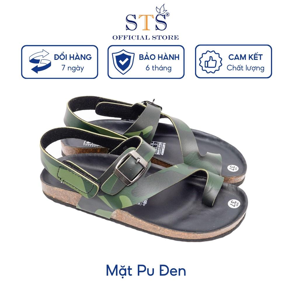 Sandal Đế Trấu Mẫu Camo Rằn Ri Quai chéo Xỏ Ngón Da PU cao cấp thời trang đi chơi đi học đi làm mã CM20