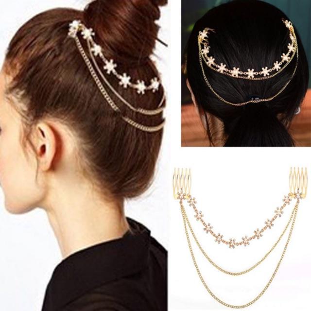 Bờm tóc bohemian - Vòng đội đầu boho - head chain boho style