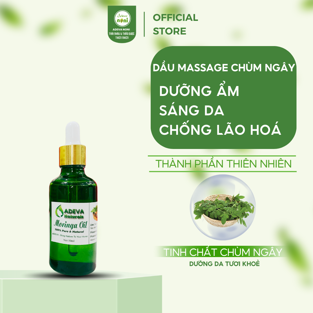 Dầu Massage Chùm Ngây ADEVA NONI MORINGA OIL Hỗ Trợ Vấn Đề Về Da Như Bệnh Chàm, Vảy Nến 50ML