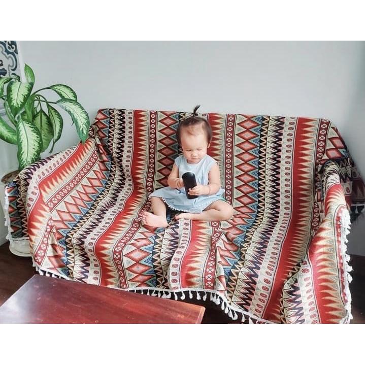 (Thảm Thổ Cẩm TRANG TRÍ SOFA / KHĂN TRẢI BÀN ĐA NĂNG Kích Thước 200 × 150 cm SBK145