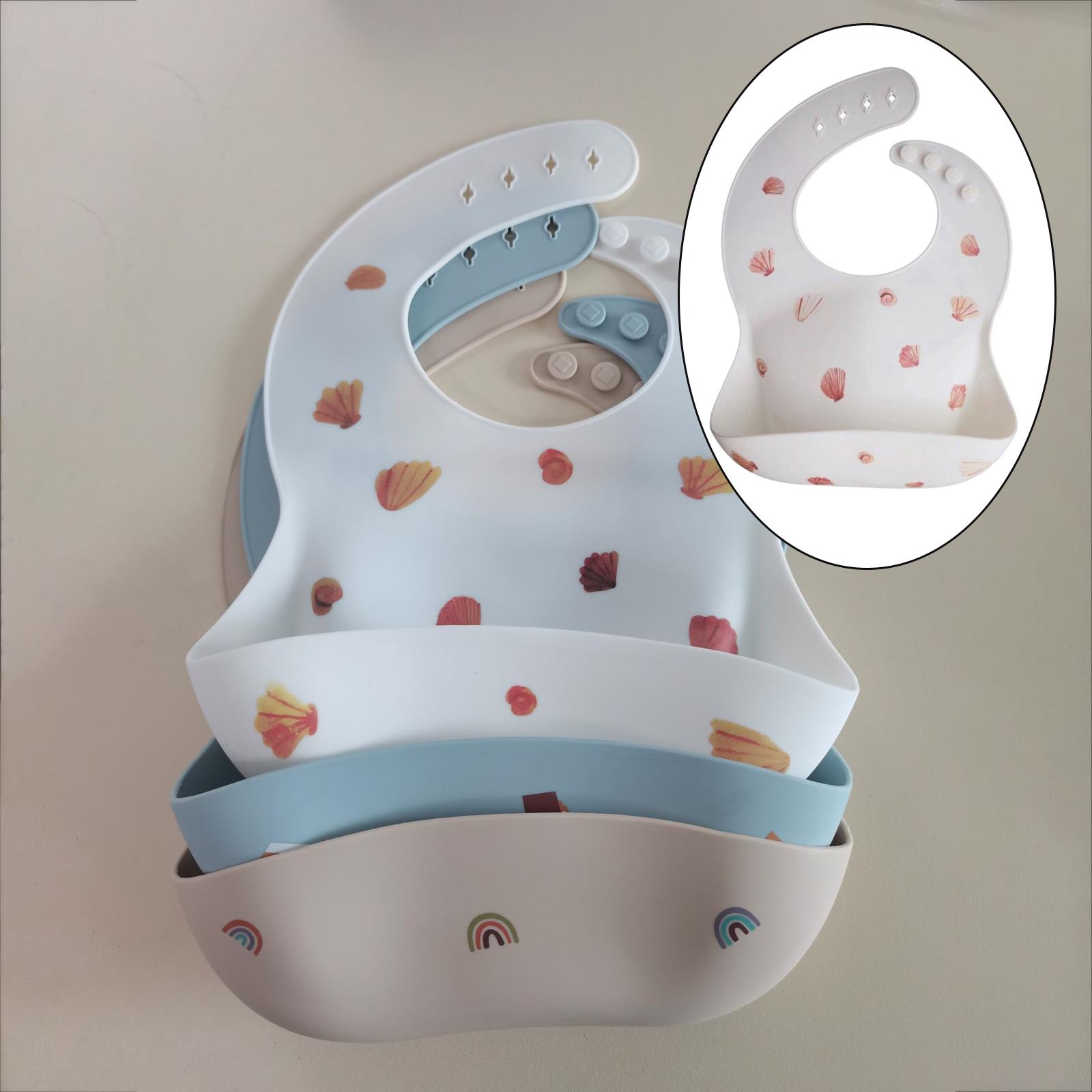 Baby Bibs Waterproof Silicone Bibs for Babies & Toddlers BPA Free with Food Catcher Pocket