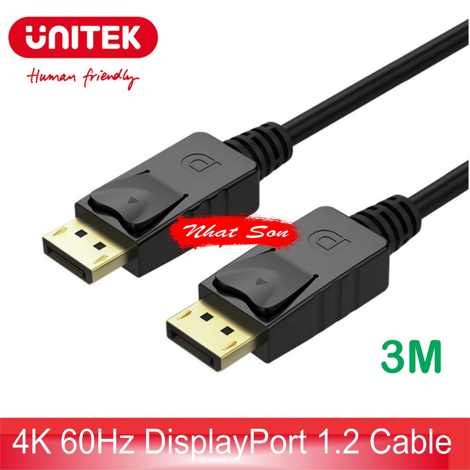 CÁP DISPLAYPORT 3(M) CHUẨN 1.2 4K 60HZ UNITEK Y-C609BK