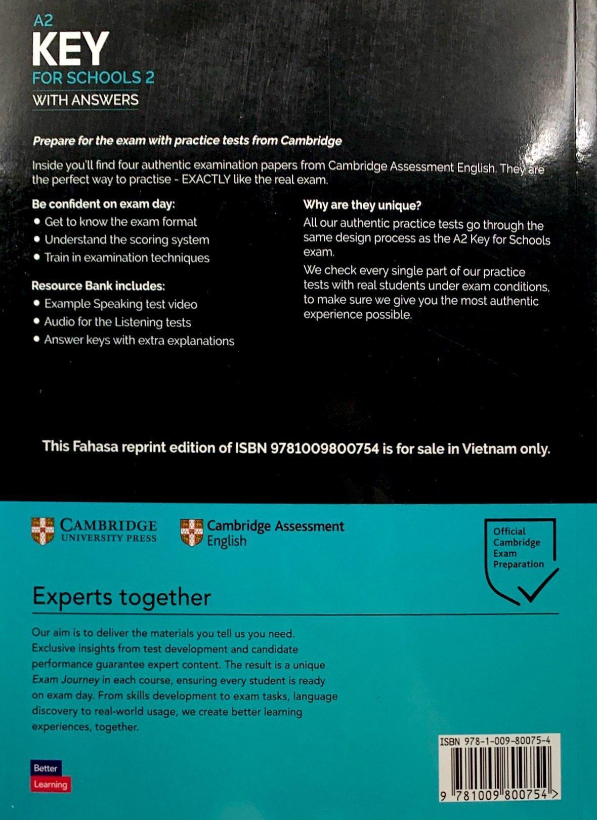 A2 Key For Schools 2 For The Revised 2020 Exam SB With Answers With Audio With Resource Bank