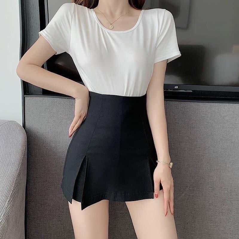 Chân váy chữ A xẻ cạnh 2 bên chất tuyết mưa