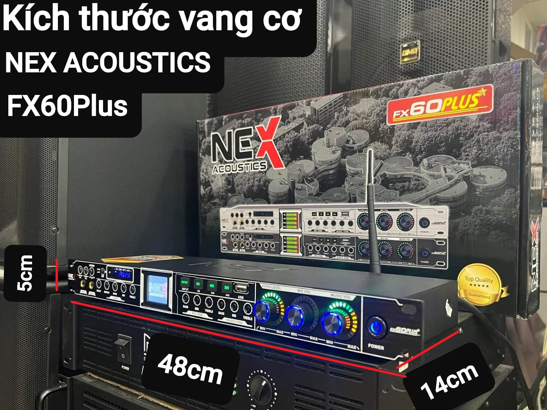 Vang cơ NEX Acoustics FX60Plus: Chống hú tốt, Dàn đèn Led tín hiệu. Có Bluetooth,Optical, Tặng bộ dây kết Canon dài 80cm