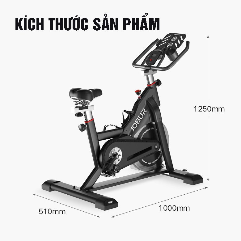 Xe Đạp Tập Thể Dục Tại Nhà JOBUR SPINBIKE GH-708L Hiển Thị Đầy Đủ Chỉ Số - Hàng Chính Hãng