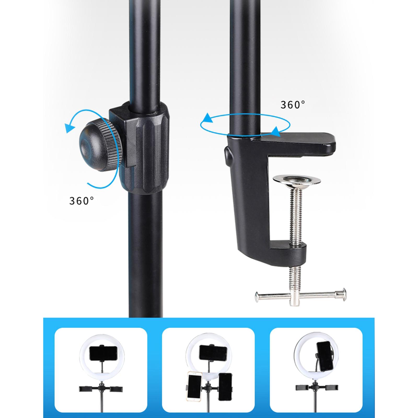 Desk Mounting Stand, 17.7-28.3 inch Adjustable Tabletop Light Stand for Ring Light, Video Light, DSLR, Action Camera