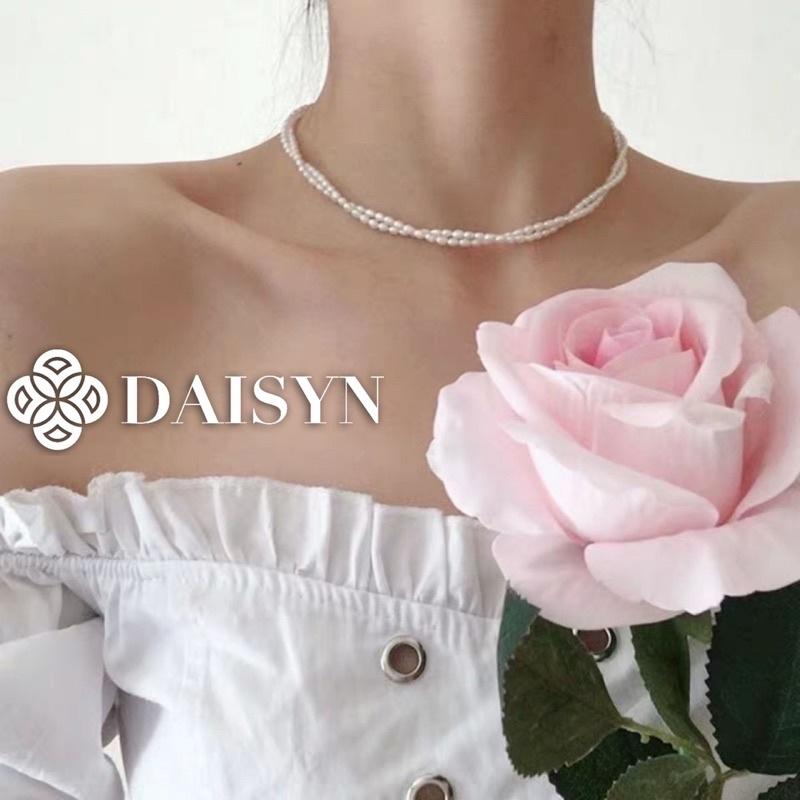 N397 vòng cổ hạt Trai, dây chuyền hạt bẹt dây chuyền choker 2 sợi xoắn kiểu dáng sang trọng cho nữ