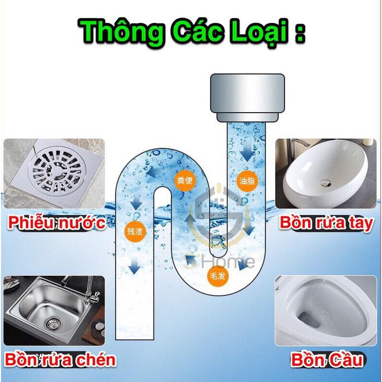 Bột Thông Cống ️S'Home️ Bột Thông Bồn Cầu, Thông Tắc Đường Ống, Bồn Rửa Chén, Lavabo - SH30