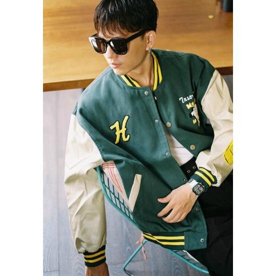 VARSITY BOMBER - ÁO KHOÁC NỈ BÓNG CHÀY - CHỮ H