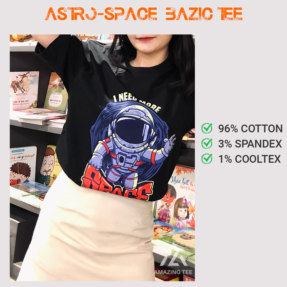 Áo Thun Nữ Cổ Tròn Cao Cấp Bigsize Aztee - Astro-Space Basic Tee - Cotton Tự Nhiên Siêu Thoáng Mát