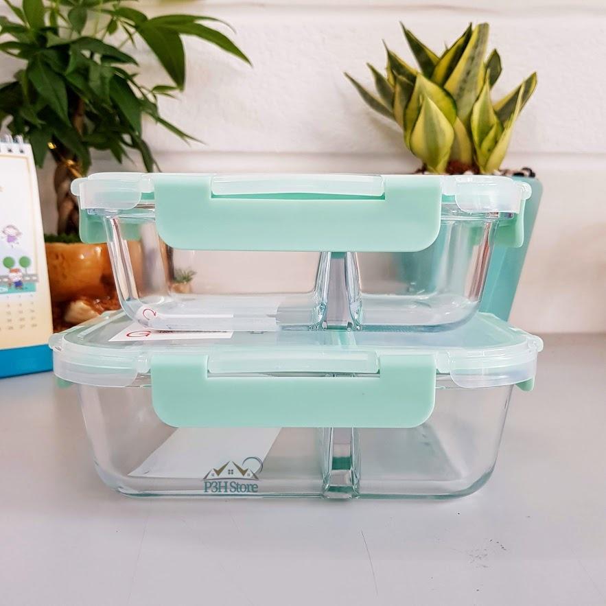 Hộp thủy tinh chia ngăn Lock&amp;Lock Glass Food Container dung tích từ 860ml đến 1040ml LLG456 LLG457 LLG458