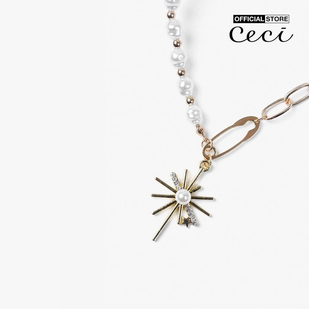 CECI - Dây chuyền nữ dạng chuỗi xích phối chuỗi ngọc độc đáo CC4-01000304-27