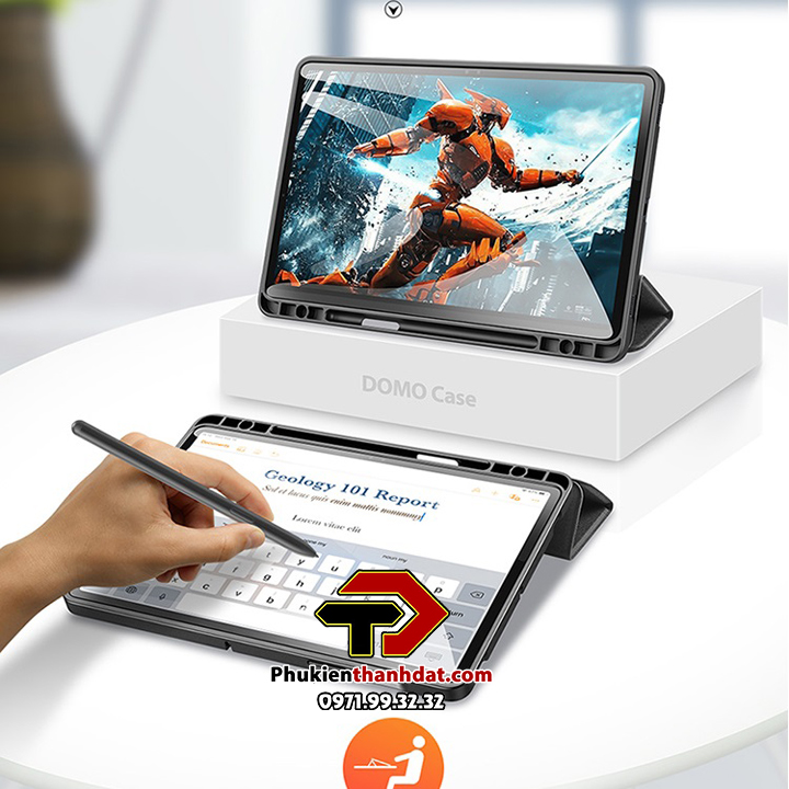 Bao da chống sốc cho Samsung Galaxy Tab S7 T870/ T875 có ngăn để bút thương hiệu DUX DUCIS Domo Series - Hàng chính hãng