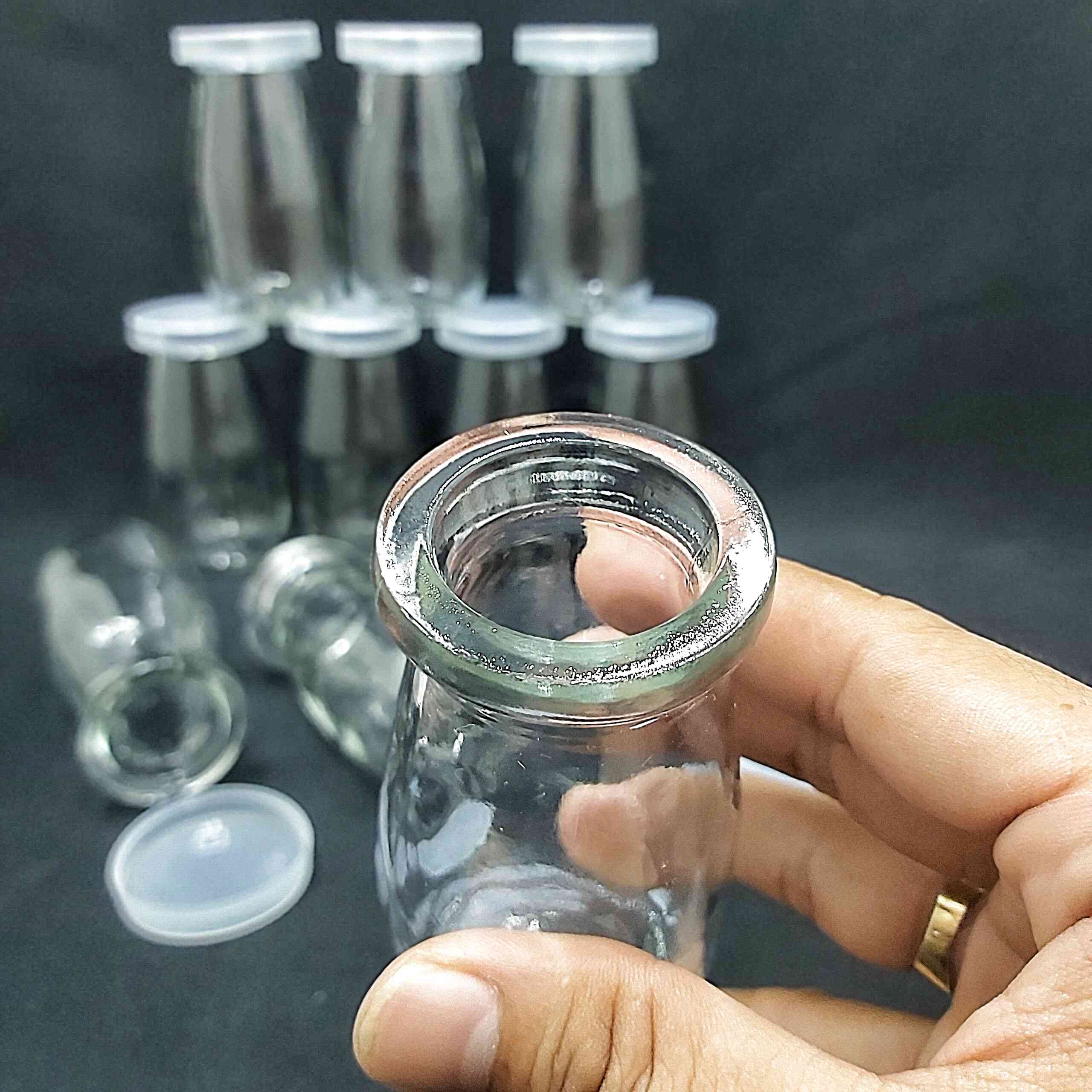 Combo 20 lọ đựng sữa chua thủy tinh 100ml mẫu Trụ Tròn Cao - nắp nhựa – hũ yaourt siêu trong, chuyên dùng đựng thực phẩm, mỹ phẩm, dược phẩm