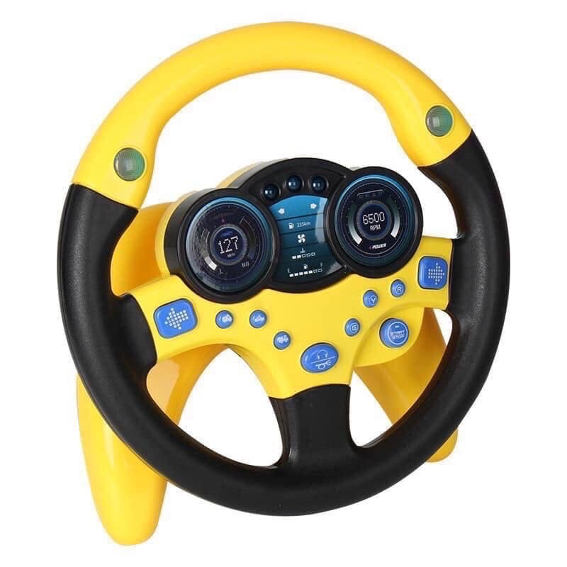 Vô lăng đồ chơi cho bé gắn xe ô tô tập lái có đèn nhạc xoay 360 độ nhiều mẫu, quà tặng sinh nhật cho trẻ em