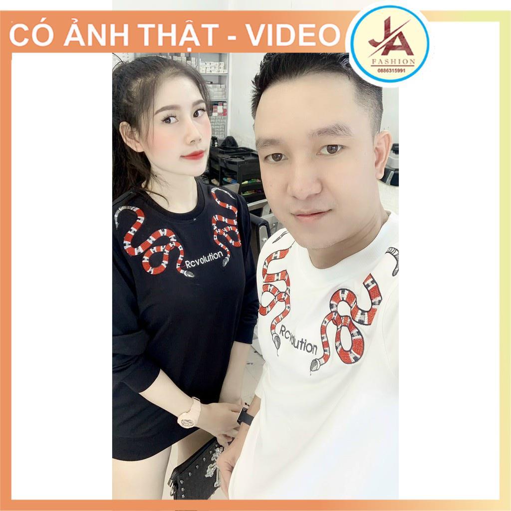 Áo Sweater dài tay Nam nữ unisex Rắn cổ xanh -đỏ chất nỉ cotton dày JASHOP