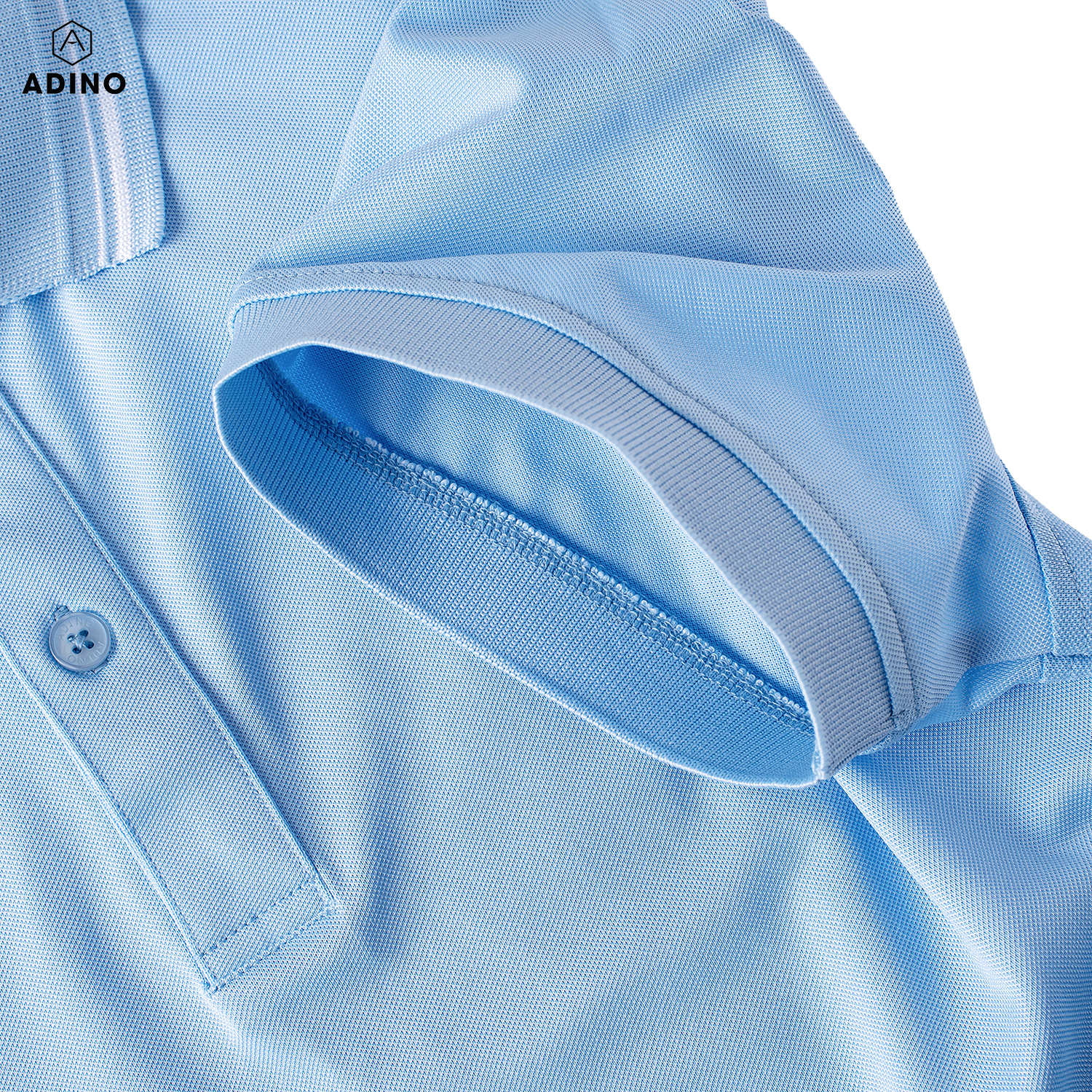 Áo polo nữ màu xanh biển phối viền ADINO vải polyester cotton không bai xù dáng slimfit công sở hơi ôm trẻ trung APN05