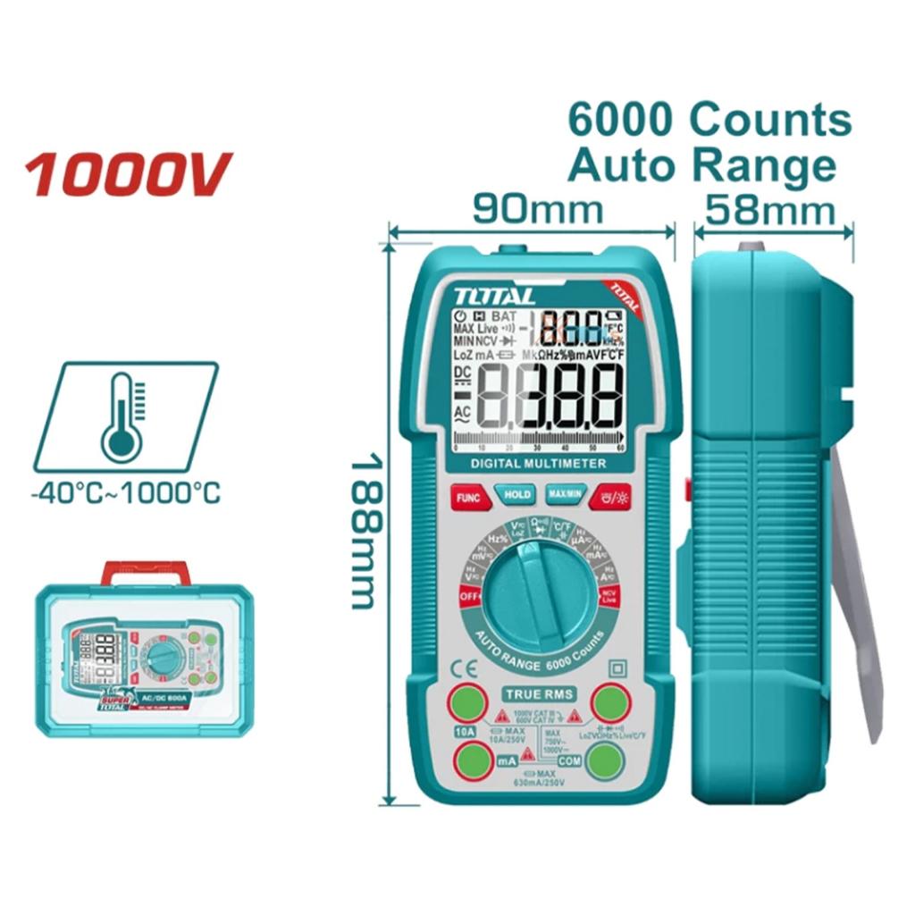 ĐỒNG HỒ VẠN NĂNG KỸ THUẬT SỐ 6V TOTAL TMT5310004 - HÀNG CHÍNH HÃNG