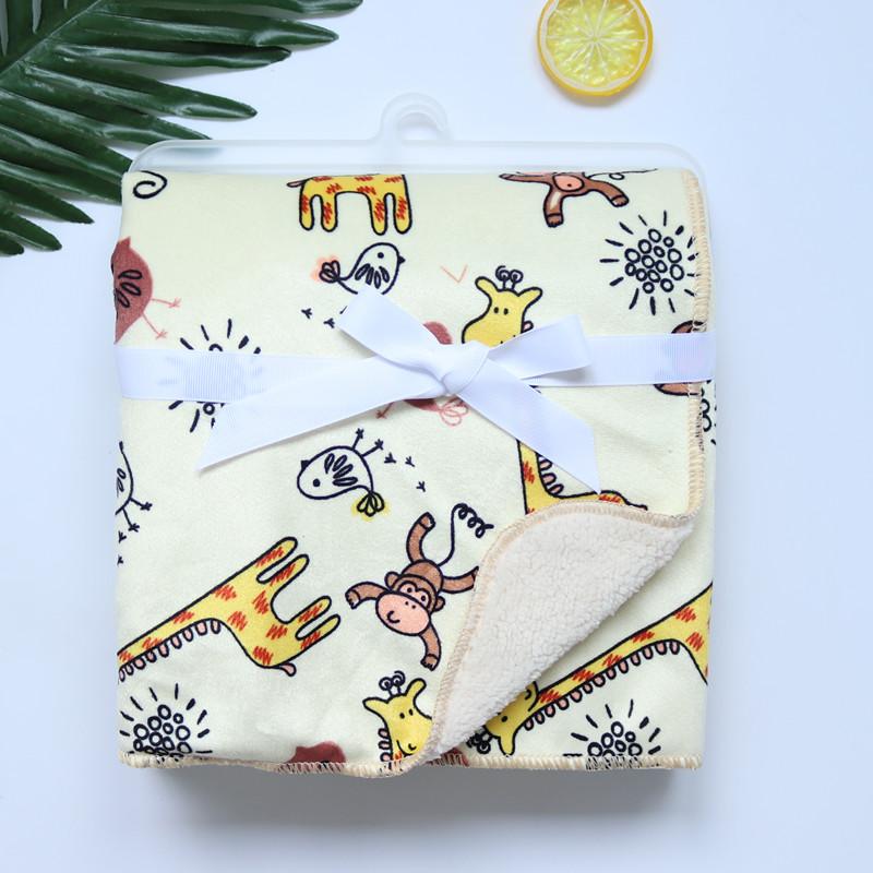 Chăn Cho Bé Mới Làm Dày 2 Lớp Hoạt Hình Trang Trẻ Sơ Sinh Đầm Bebe Sách Bao Da Ốp Lưng Xe Đẩy Quấn Bé Sơ Sinh Gối
