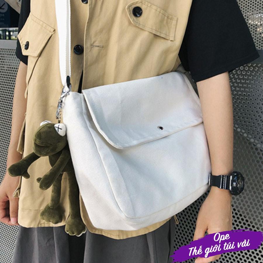 Túi Vải Đeo Chéo Nam, Nữ Basic, Túi Vải Canvas Đựng Đồ Tiện Lợi Kiểu Dáng Đơn Giản - OTV023 - Ope Store
