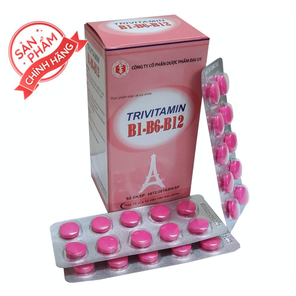 Vitamin B tổng hợp Đại Uy - Trivitamin 3B  (Hộp 10 vỉ x 10 viên nén)