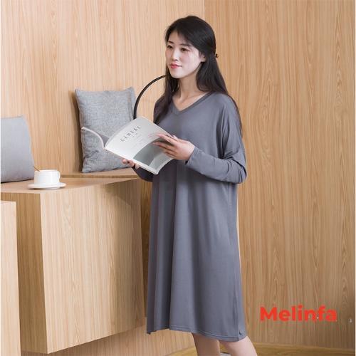 Váy đầm ngủ nữ dài tay vải Modal (gỗ Sồi) mềm mại co giãn dáng suông mặc nhà mã VAV0304