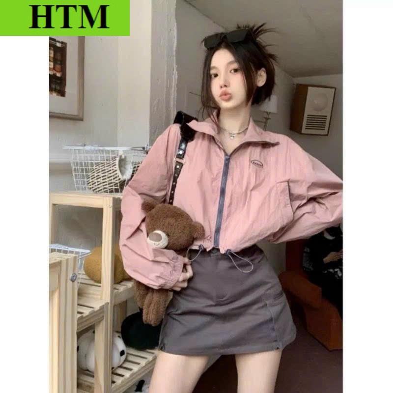 [FREESHIP] Áo Khoác Dù Nữ Phối Phong Cách Form Rộng Dáng Lửng Hàng Xinh Mặc Mát Mẻ Cổ Áo Đẹp Hot trend HTM FASHION - Trắng