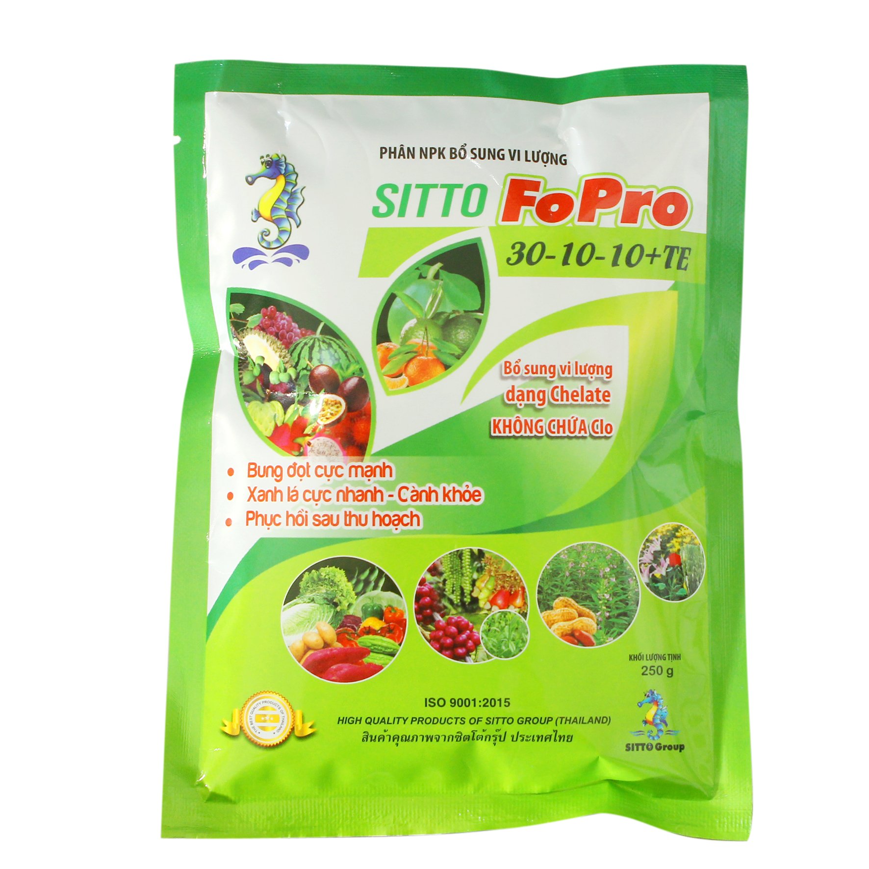 Phân bón lá NPK hòa tan Sitto FoPro 30-10-10+TE gói 250 g