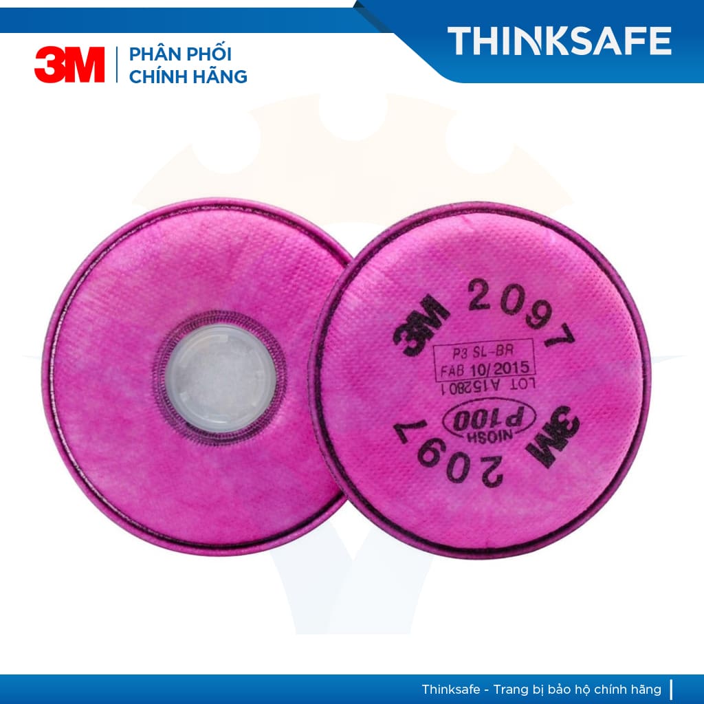 Phin lọc 3M Thinksafe, chống độc, chuyên phòng dịch, chống giọt bắn, lọc bụi mịn pm2.5, khói hàn, 3M chính hãng - 2091 - 2097 - 7093