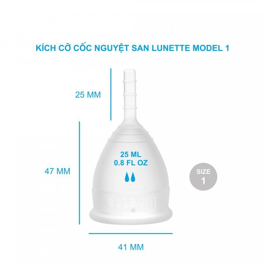 Cốc Nguyệt San Lunette Cao Cấp, Màu Trong Suôt Hộp Hoa