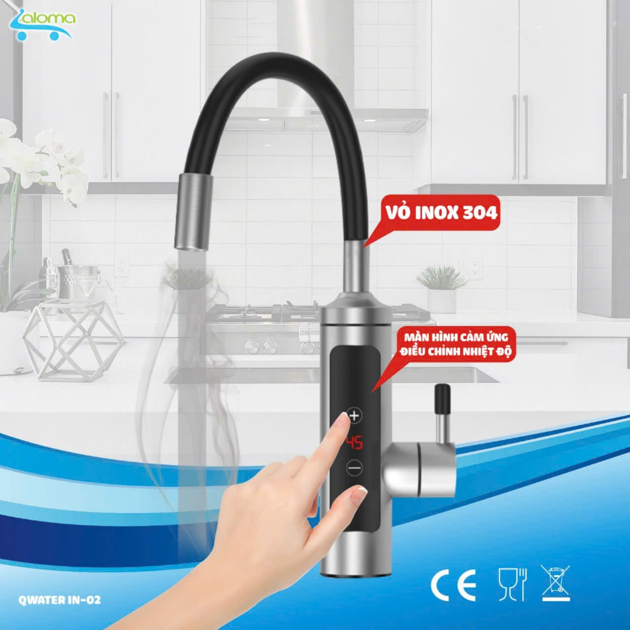 (CÓ CHỈNH NHIỆT ĐỘ ) máy nước nóng trực tiếp tại vòi làm nóng siêu nhanh trong 3 giây