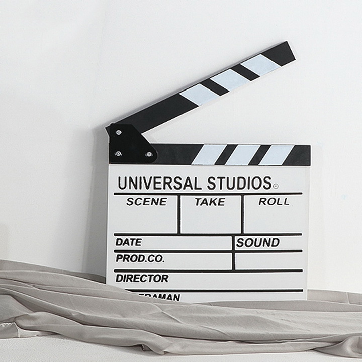 Bảng clapper board quay phim 30 x 27 cm màu trắng