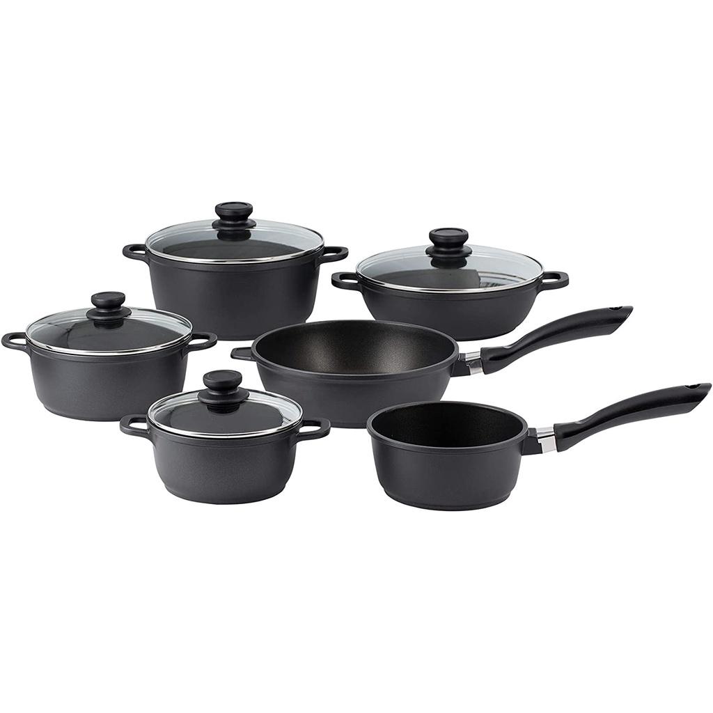 Bộ Nồi KHG TOPFSET PAULA 6 Món, Chất Liệu Nhôm Đúc Nguyên Khối, Dẫn Nhiệt Tốt, Nhập Đức