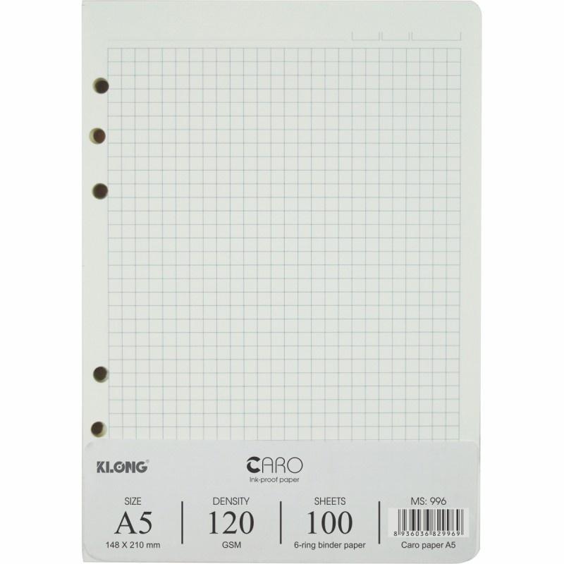 Sổ Binder File Caro nhựa kẹp còng A5, Sổ  A5, 100 tờ, 120gsm