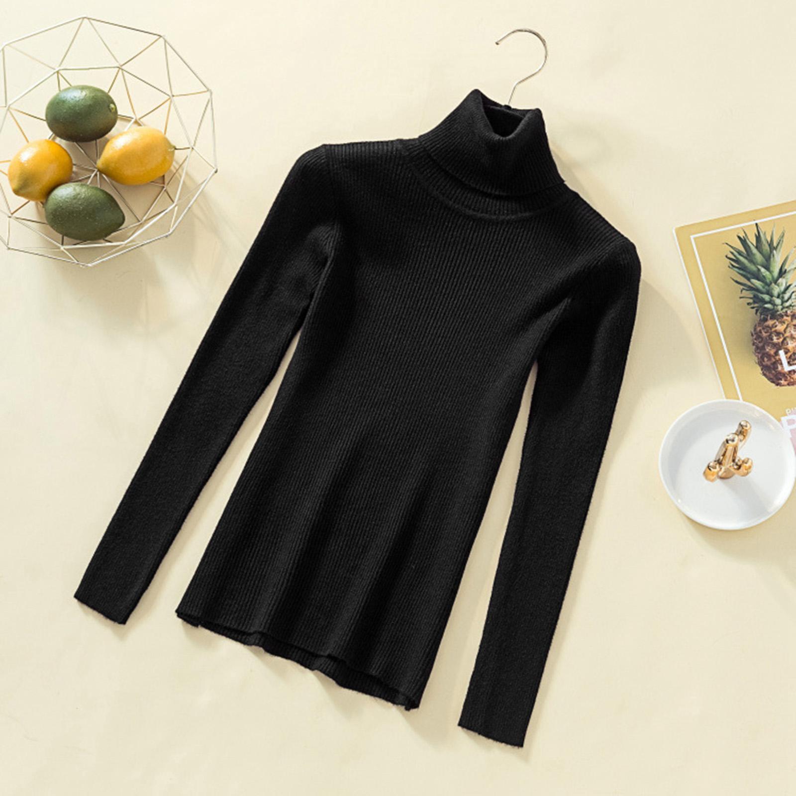 Lady Turtleneck Knit Sweater Long Sleeves  Slim Sweater for Women