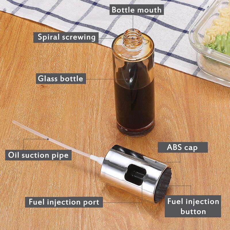 Kitchen Baking Oil Spray Empty Bottle Vinegar Bottle Oil Dispenser Cooking Tool Salad BBQ Cooking Glass Oil Sprayer Oil Bottle