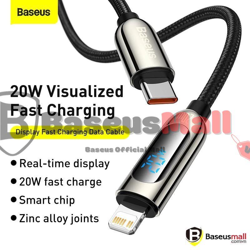 Baseus -BaseusMall VN Cáp sạc nhanh màn hình LED Baseus Display Fasst Data Cable Type C to L 20W (Hàng chính hãng