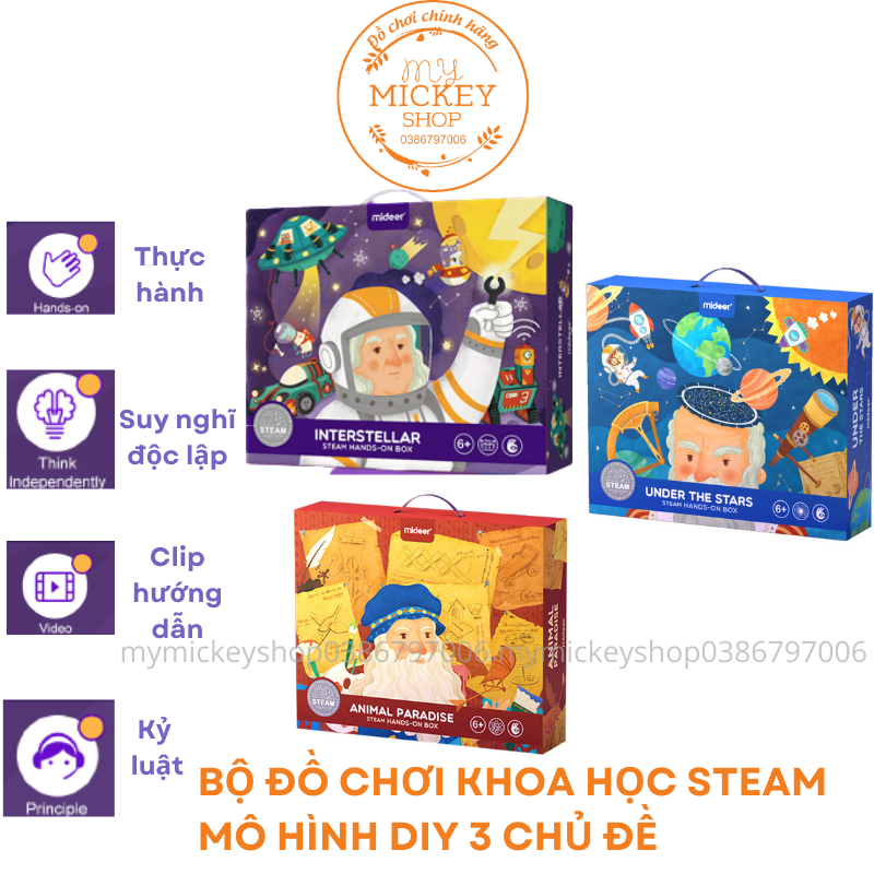 Bộ đồ chơi khoa học Mideer tự làm đồ chơi steam lắp phương tiện thủ công bằng tay DIY 6789 tuổi stem