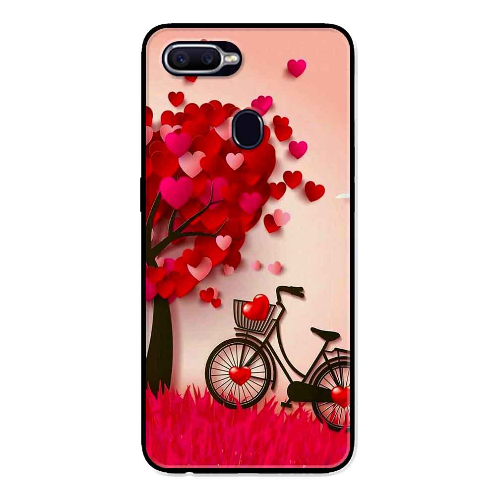 Ốp Lưng in cho Oppo A7 Mẫu NỀN TRÁI TIM 2 - Hàng Chính Hãng