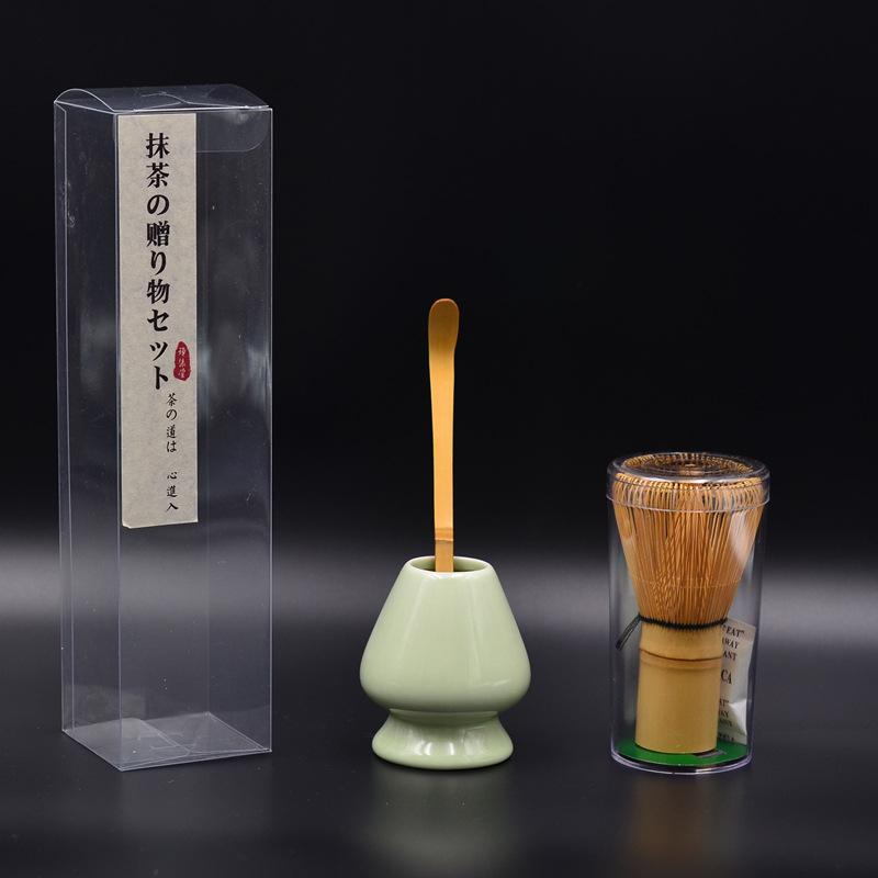 3 Cái/bộ Gốm Sứ Truyền Thống Matcha Bộ Tre Tự Nhiên Matcha Đánh Ceremic Matcha Bát Đánh Giá Đỡ Phong Cách Nhật Bản Bộ Bình Pha Trà
