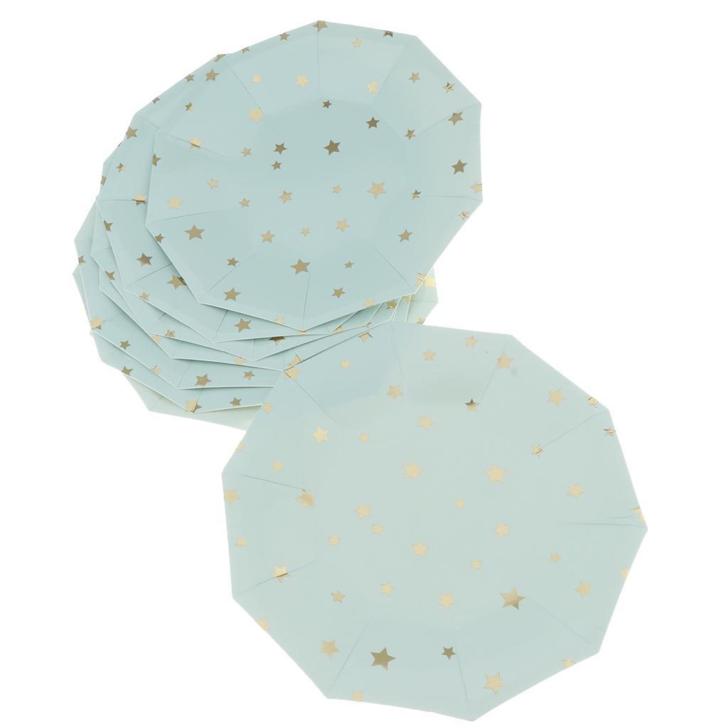 36pcs Star Disposable Paper Napkin Cups Plates for Party Table Decor Blue